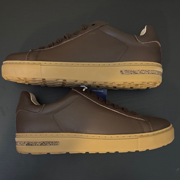 NWT Birkenstock Bend Low Rubber Sole Dark Brown Leather Sneakers Size 36